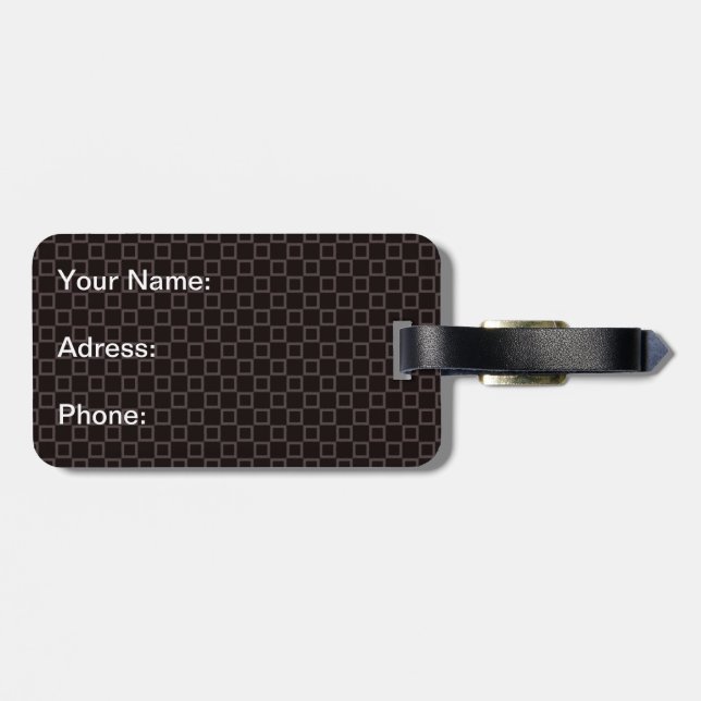 Classical brown chocolate Luggage Tag (Back Horizontal)