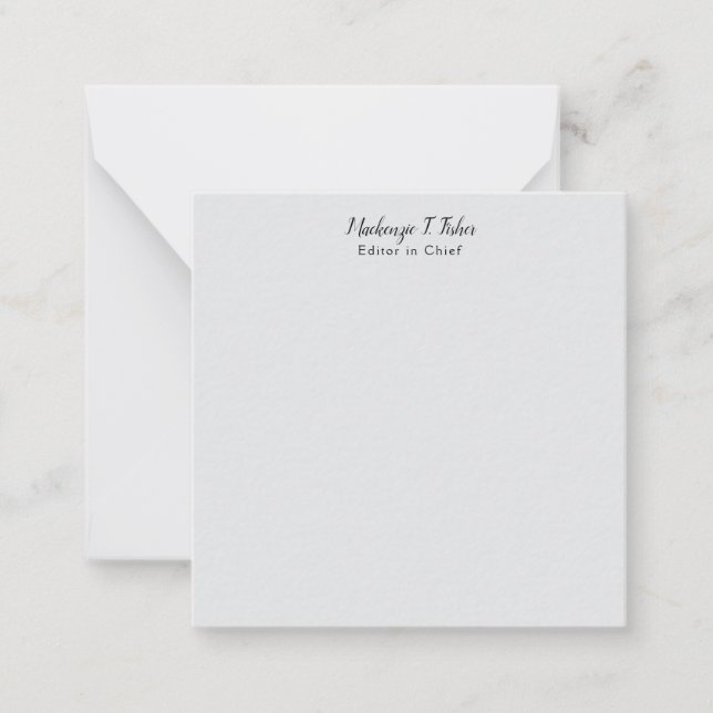 Classical Calligraphy Elegant Plain Simple Grey Card (Front)