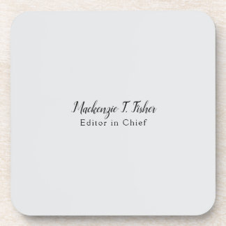 Classical Calligraphy Elegant Plain Simple Grey Coaster