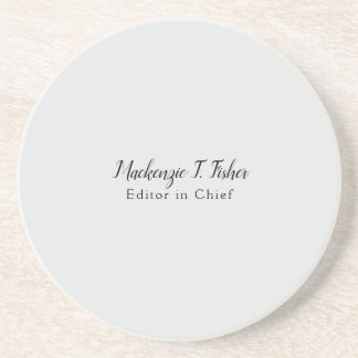 Classical Calligraphy Elegant Plain Simple Grey Coaster