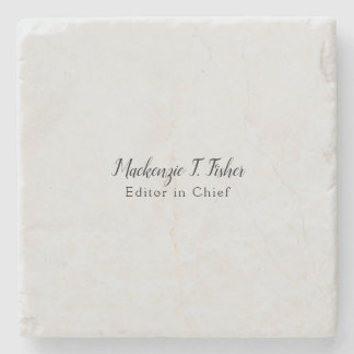 Classical Calligraphy Elegant Plain Simple Grey Stone Coaster