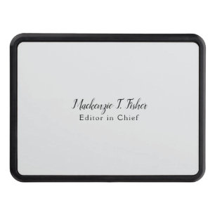 Classical Calligraphy Elegant Plain Simple Grey Trailer Hitch Cover