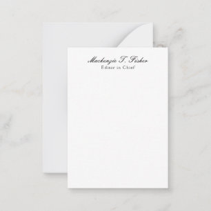 Classical Calligraphy Elegant Plain Simple White Card