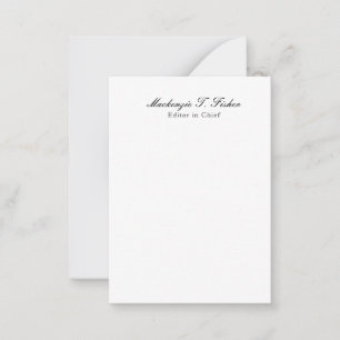 Classical Calligraphy Elegant Plain Simple White Card