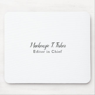 Classical Calligraphy Elegant Plain Simple White Mouse Pad