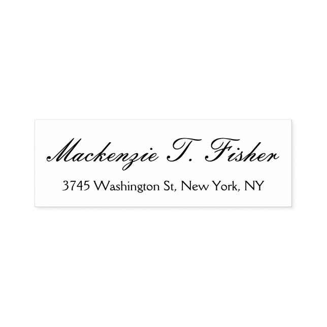 Classical Calligraphy Elegant Plain Simple White Self-inking Stamp (Design)