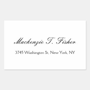 Classical Calligraphy Elegant Plain Simple White Sticker