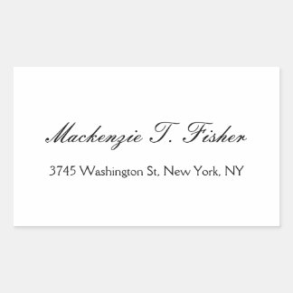 Classical Calligraphy Elegant Plain Simple White Sticker