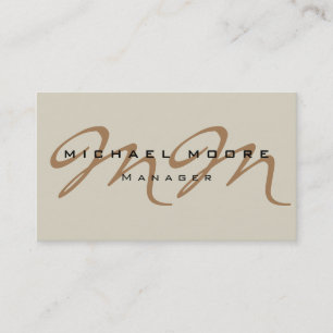 Classical Calligraphy Monogram Pastel Colour Business Card