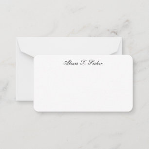 Classical Calligraphy Script Plain Simple White Card