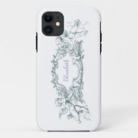 Classical Cherub customizable iPhone cover in blue