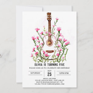 Classical Chord Guitar Birthday Invitation
