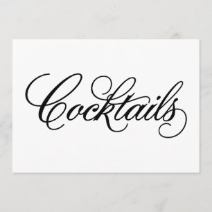 Classical   Cocktails Wedding Sign Invitation