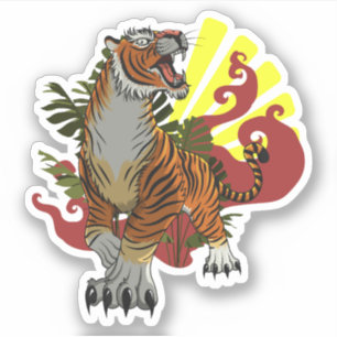 Classical Coloured Tiger Sketch