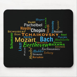 Classical Composers Word Cloud Mouse Pad