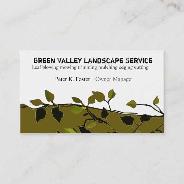 Classical Composition  Modern  Landscape Branches Business Card (Front)
