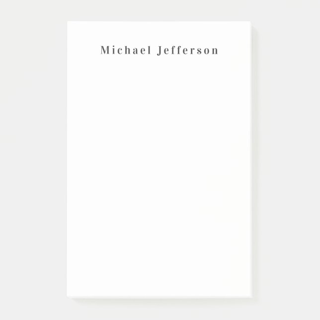 Classical Creative Trendy Black & White Minimalist Post-it Notes (Front)