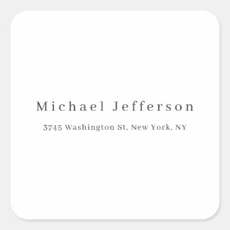 Classical Creative Trendy Black & White Minimalist Square Sticker