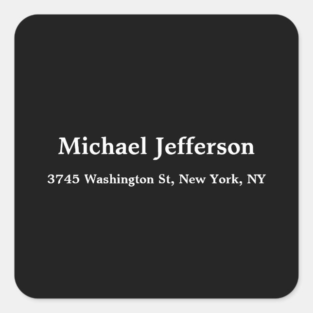 Classical Creative Trendy Black & White Square Sticker (Front)