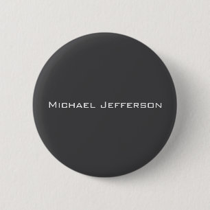 Classical Creative Trendy Dark Grey & White 2 Inch Round Button