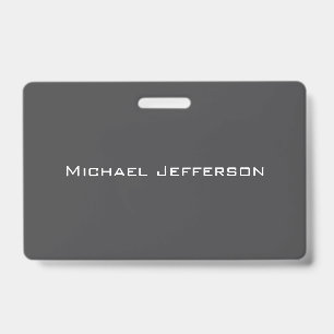 Classical Creative Trendy Dark Grey & White Badge