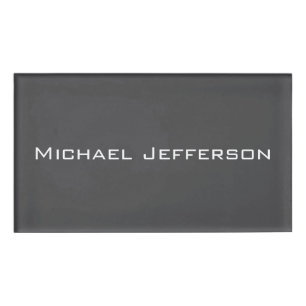 Classical Creative Trendy Dark Grey & White Name Tag