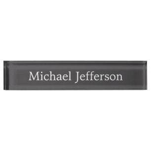 Classical Creative Trendy Dark Grey & White Nameplate