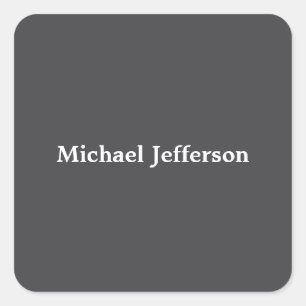 Classical Creative Trendy Dark Grey & White Square Sticker