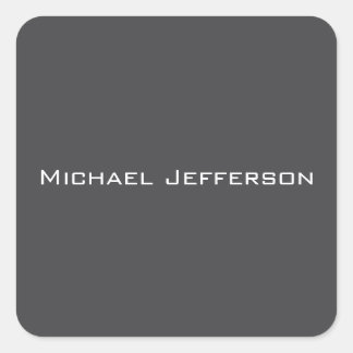 Classical Creative Trendy Dark Grey & White Square Sticker