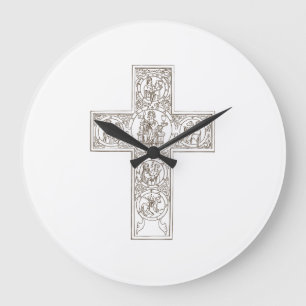 Classical Cross Art Large Clock