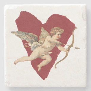 Classical Cupid Romantic Modern Wedding Stone Coaster