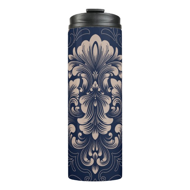 Classical Damask Seamless Victorian Texture Thermal Tumbler (Front)