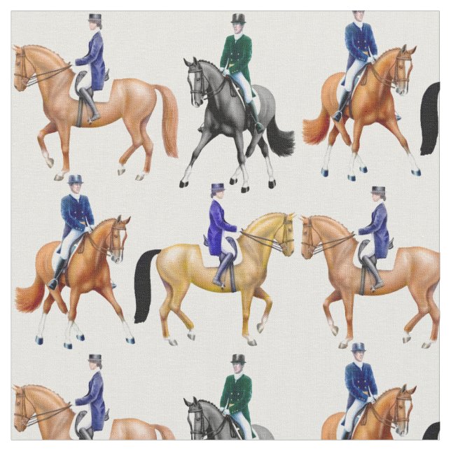 Classical Dressage Horse Equestrian Fabric (Close Up)