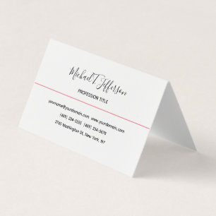 Classical Elegant Plain Calligraphy Profile Card
