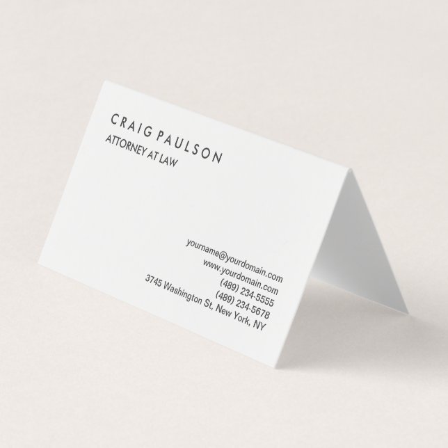 Classical Elegant Plain Professional Business Card (Front)