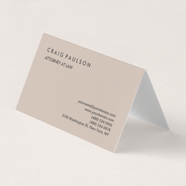 Classical Elegant Plain Professional Business Card (Front)
