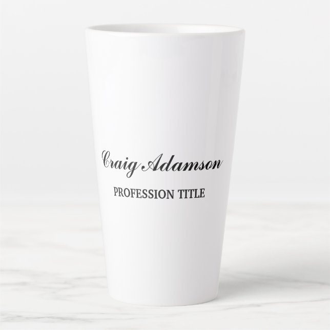 Classical Elegant Plain Simple Minimalist Latte Mug (Front)
