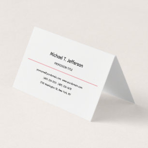 Classical Elegant Plain Simple White Business Card