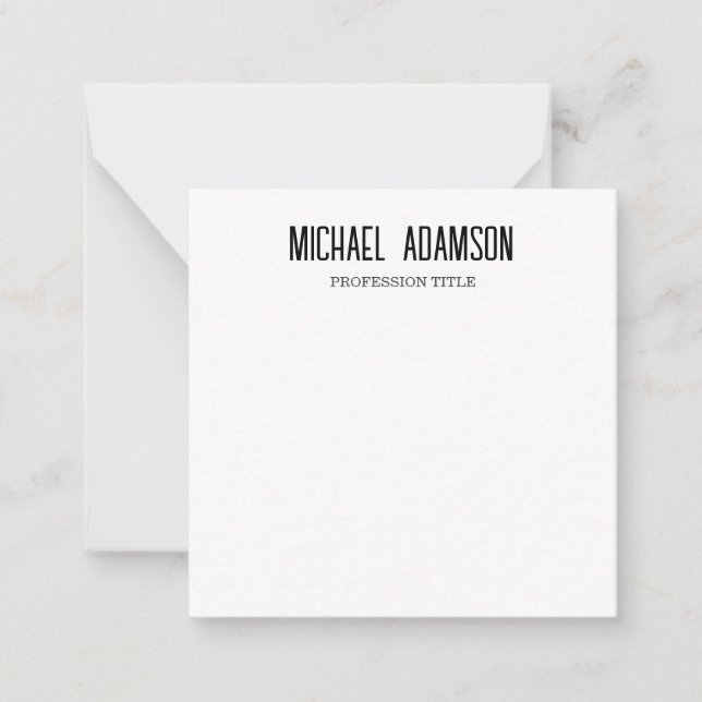 Classical Elegant Plain Simple White Minimalist Card (Front)