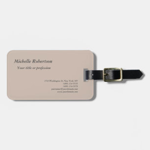 Classical Fonts Plain Minimalist Simple Luggage Tag