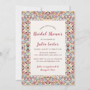 Classical Geometric Mandala Pattern Bridal Shower Invitation