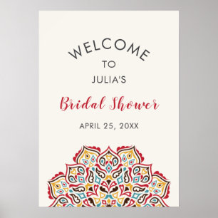 Classical Geometric Mandala Pattern Bridal Shower Poster