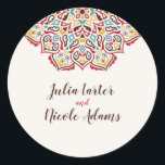 Classical Geometric Mandala Pattern Wedding Classic Round Sticker<br><div class="desc">Beautiful Invitation to celebrate Special occasions and festivals comes with digital and E-invitation as per your request. We would love to replicate our designs to make multiple products like rsvp cards, labels envelopes, and more. Customization is available for ready to print on request at info@shamaurcreatif@gmail.com. Look Forward to hearing from...</div>