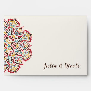 Classical Geometric Mandala Pattern Wedding Envelope