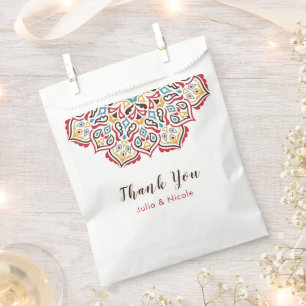 Classical Geometric Mandala Pattern Wedding Favour Bag