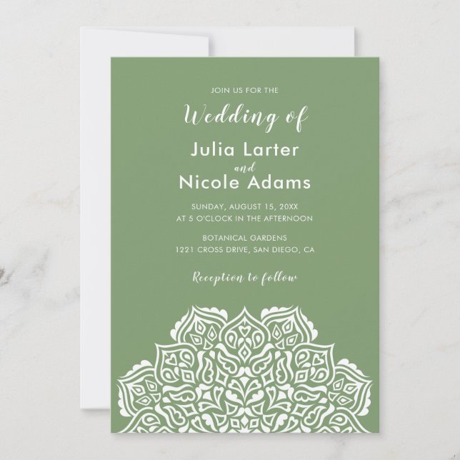 Classical Geometric Mandala Pattern Wedding Invitation (Front)