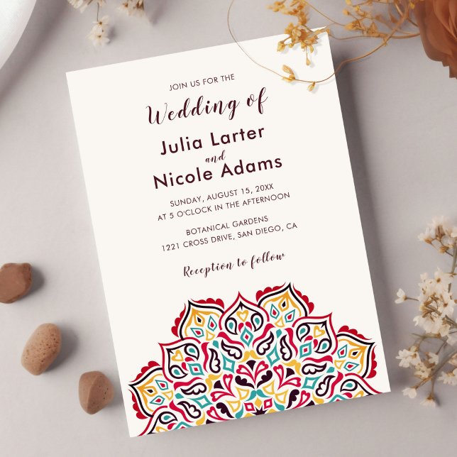 Classical Geometric Mandala Pattern Wedding Invitation (Creator Uploaded)