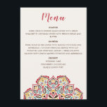 Classical Geometric Mandala Pattern Wedding Menu<br><div class="desc">Beautiful Invitation to celebrate Special occasions and festivals comes with digital and E-invitation as per your request. We would love to replicate our designs to make multiple products like rsvp cards, labels envelopes, and more. Customization is available for ready to print on request at info@shamaurcreatif@gmail.com. Look Forward to hearing from...</div>