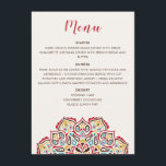 Classical Geometric Mandala Pattern Wedding Menu<br><div class="desc">Beautiful Invitation to celebrate Special occasions and festivals comes with digital and E-invitation as per your request. We would love to replicate our designs to make multiple products like rsvp cards, labels envelopes, and more. Customization is available for ready to print on request at info@shamaurcreatif@gmail.com. Look Forward to hearing from...</div>