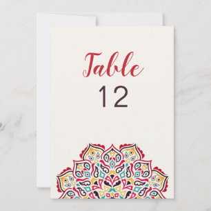 Classical Geometric Mandala Wedding Table Number